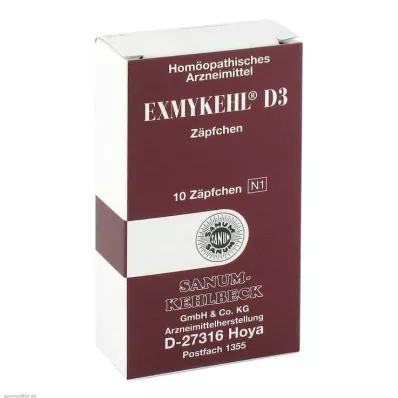 EXMYKEHL D 3 Supositórios, 10 unid