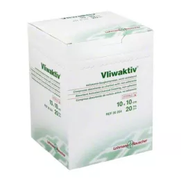 VLIWAKTIV Comp. de sucção de carvão ativado estéril 10x10 cm, 20 unid