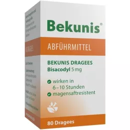 BEKUNIS Dragees Bisacodyl 5 mg comprimidos com revestimento entérico, 80 unid