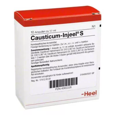 CAUSTICUM INJEEL S Ampolas, 10 unid CAUSTICUM INJEEL S Ampolas, 10 unid