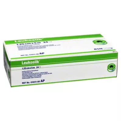 LEUKOSILK 1,25 cmx5 m, 24 peças LEUKOSILK 1,25 cmx5 m, 24 peças