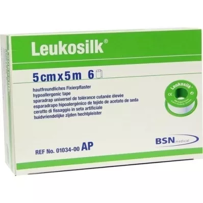 LEUKOSILK 5 cmx5 m, 6 peças