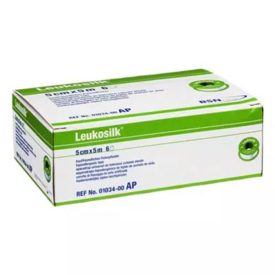 LEUKOSILK 5 cmx5 m, 6 peças