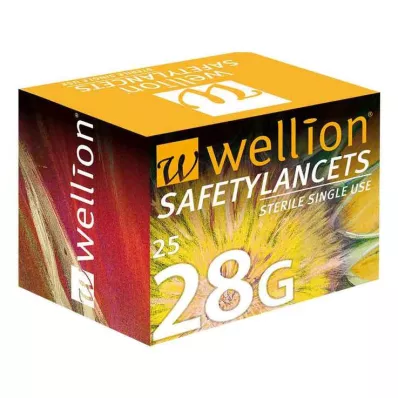 WELLION Sanitas de segurança 28 G descartáveis, 25 unidades WELLION Sanitas de segurança 28 G descartáveis, 25 unidades