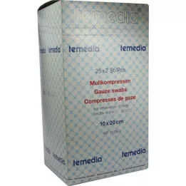 MULLKOMPRESSEN 10x20 cm de fio 17 estéril de 12 camadas, 50 unidades