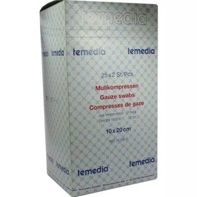 MULLKOMPRESSEN 10x20 cm de fio 17 estéril de 12 camadas, 50 unidades MULLKOMPRESSEN 10x20 cm de fio 17 estéril de 12 camadas, 50 unidades