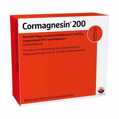 CORMAGNESIN 200 ampolas, 10X10 ml