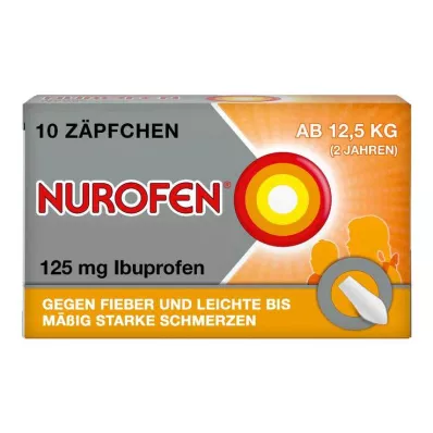 NUROFEN Supositórios Junior 125 mg, 10 unid NUROFEN Supositórios Junior 125 mg, 10 unid