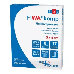 MULLKOMPRESSEN 5x5 cm estéril, 8 dobras, 5X2 pcs