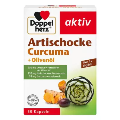 DOPPELHERZ Alcachofra+azeite+curcuma em cápsulas, 30 cápsulas