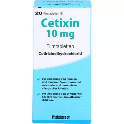 CETIXIN Comprimidos revestidos por película de 10 mg, 20 unidades