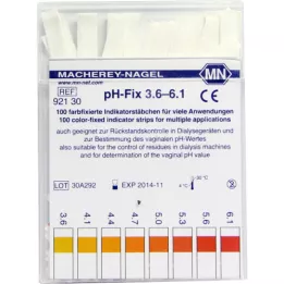 PH-FIX Bastões indicadores pH 3,6-6,1, 100 unid