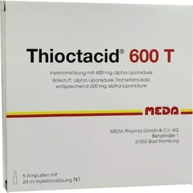 THIOCTACID 600 T solução injetável, 5X24 ml