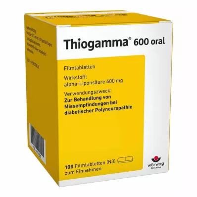 THIOGAMMA 600 comprimidos revestidos por película orais, 100 unidades