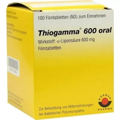 THIOGAMMA 600 comprimidos revestidos por película orais, 100 unidades
