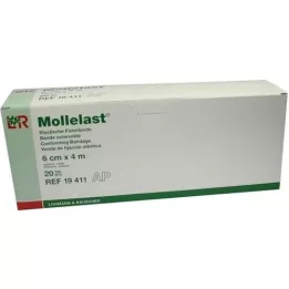 MOLLELAST Ligaduras 6 cmx4 m brancas, 20 unidades