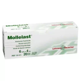 MOLLELAST Ligaduras 6 cmx4 m brancas, 20 unidades