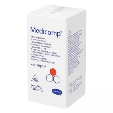 MEDICOMP Comp. não tecido não estéril 5x5 cm 4 camadas, 100 pcs MEDICOMP Comp. não tecido não estéril 5x5 cm 4 camadas, 100 pcs