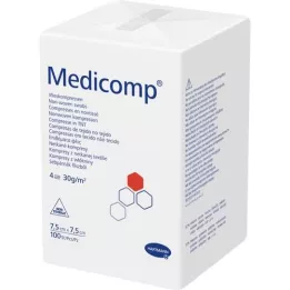 MEDICOMP Comp. não tecido não estéril 7,5x7,5 cm 4 camadas, 100 unid