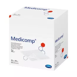 MEDICOMP Não tecido não esterilizado 10x10 cm de 4 camadas, 100 unidades