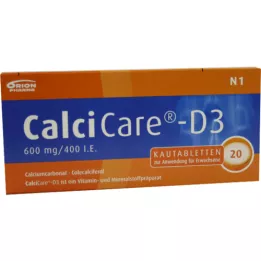 CALCICARE D3 Comprimidos Mastigáveis, 20 Cápsulas