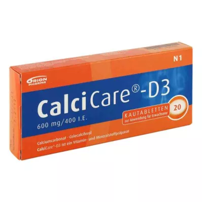 CALCICARE D3 Comprimidos Mastigáveis, 20 Cápsulas