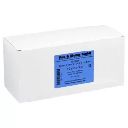 KOMPRESSIONS BINDE 12cmx5m w.short pull skin, 10 pcs