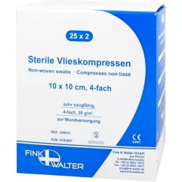 VLIESKOMPRESSEN Quádruplo estéril de 10x10 cm, 25X2 pcs
