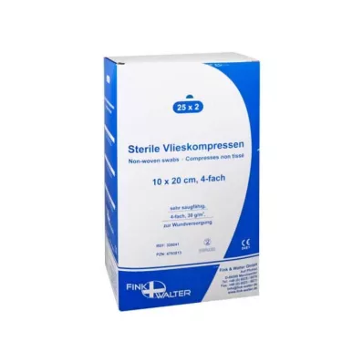 VLIESKOMPRESSEN 10x20 cm estéril, 4 dobras, 25X2 peças