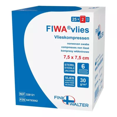 VLIESKOMPRESSEN 6 dobras estéreis de 7,5x7,5 cm, 25X2 unidades