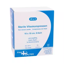 VLIESKOMPRESSEN 10x10 cm estéril de 6 dobras, 25X2 peças