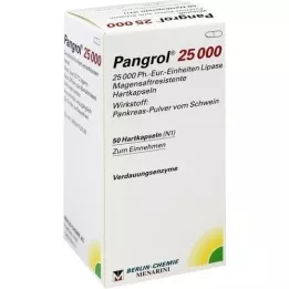 PANGROL 25.000 Cápsulas duras com revestimento entérico, 50 pcs