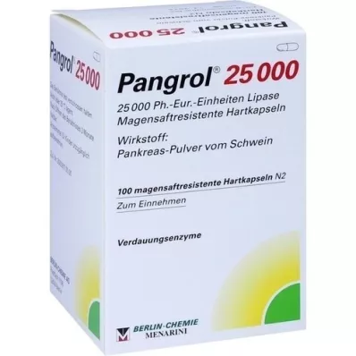 PANGROL 25.000 Cápsulas duras com revestimento entérico, 100 pcs