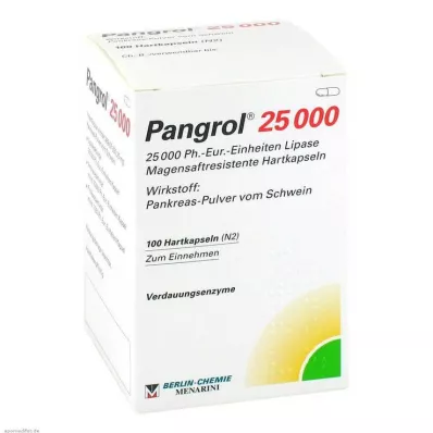 PANGROL 25.000 Cápsulas duras com revestimento entérico, 100 pcs