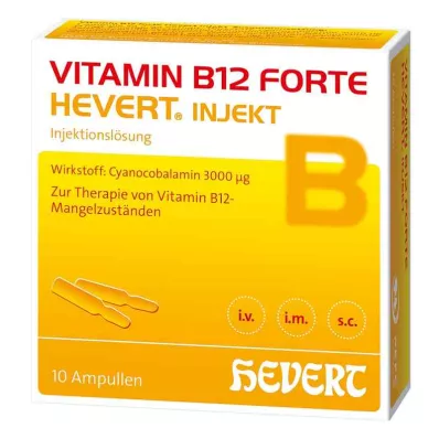 VITAMIN B12 HEVERT forte Injetar ampolas, 10X2 ml