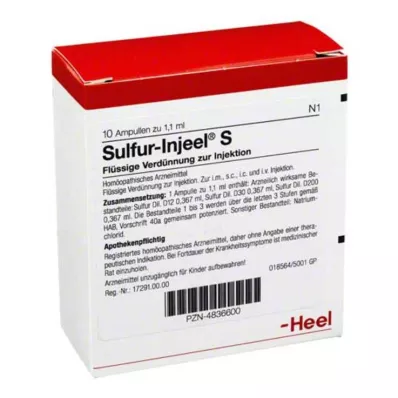 SULFUR INJEEL S Ampolas, 10 unid SULFUR INJEEL S Ampolas, 10 unid