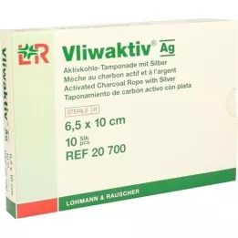 VLIWAKTIV AG Tampão de carvão ativado com prata 6,5x10 cm, 10 unid