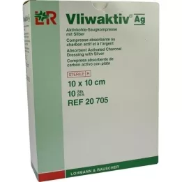 VLIWAKTIV AG Almofada absorvente de carvão ativado com prata 10x10 cm, 10 unid