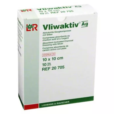 VLIWAKTIV AG Almofada absorvente de carvão ativado com prata 10x10 cm, 10 unid
