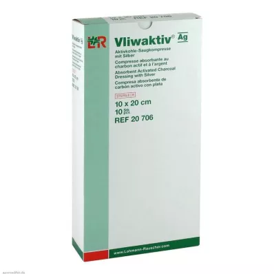 VLIWAKTIV AG Almofada absorvente de carvão ativado com prata 10x20 cm, 10 unid