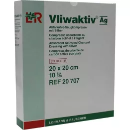 VLIWAKTIV AG Almofada absorvente de carvão ativado com prata 20x20 cm, 10 unid