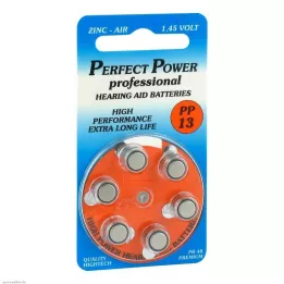 BATTERIEN f.aparelhos auditivos Power PP13, 6 pcs