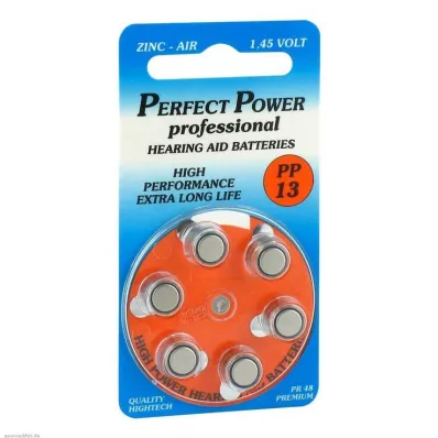 BATTERIEN f.aparelhos auditivos Power PP13, 6 pcs