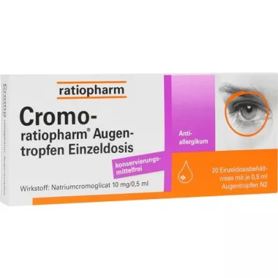 CROMO-RATIOPHARM Colírio dose única, 20X0,5 ml