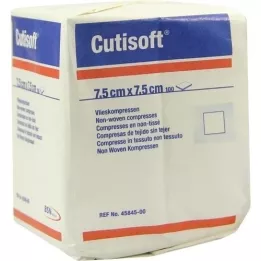 CUTISOFT Compressas de tecido não tecido 7,5x7,5 cm não estéreis, 100 unidades