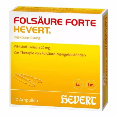 FOLSÄURE HEVERT ampolas fortes, 10X2 ml