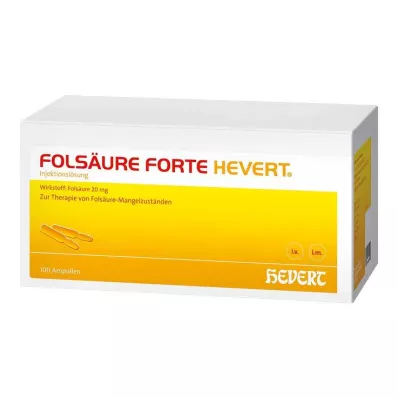 FOLSÄURE HEVERT ampolas fortes, 100X2 ml