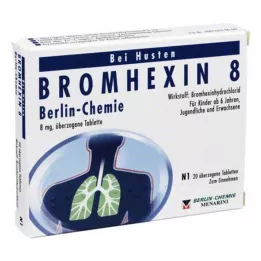 BROMHEXIN 8 comprimidos revestidos da Berlin Chemie, 20 unidades