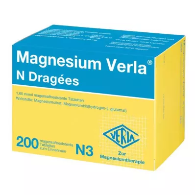 MAGNESIUM VERLA N Comprimidos revestidos, 200 Cápsulas MAGNESIUM VERLA N Comprimidos revestidos, 200 Cápsulas