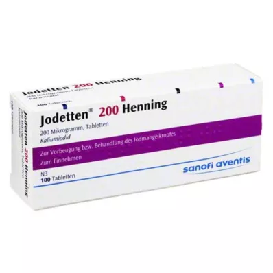 JODETTEN 200 pastilhas Henning, 100 unidades